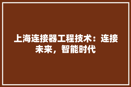 上海连接器工程技术：连接未来，智能时代 家居装修
