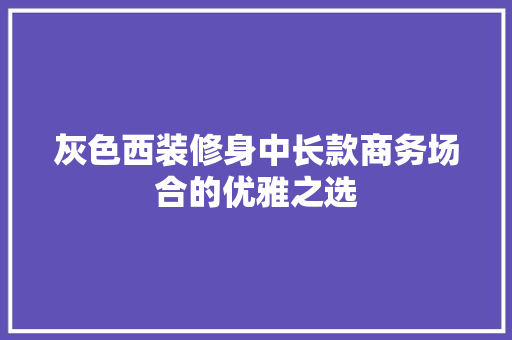 灰色西装修身中长款商务场合的优雅之选