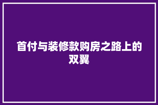 首付与装修款购房之路上的双翼 木雕艺术