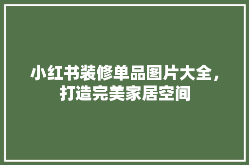 小红书装修单品图片大全，打造完美家居空间 客厅装修
