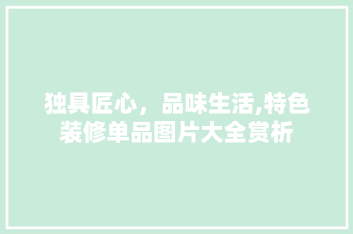 独具匠心，品味生活,特色装修单品图片大全赏析