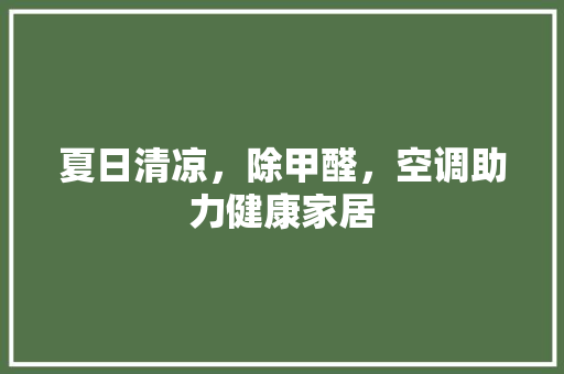 夏日清凉，除甲醛，空调助力健康家居 客厅装修