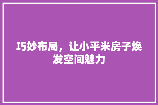 巧妙布局，让小平米房子焕发空间魅力