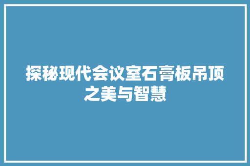探秘现代会议室石膏板吊顶之美与智慧