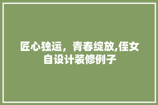 匠心独运，青春绽放,侄女自设计装修例子