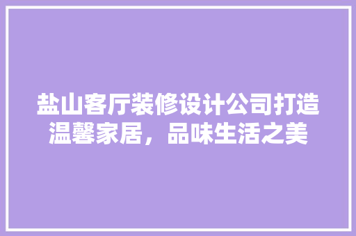 盐山客厅装修设计公司打造温馨家居，品味生活之美