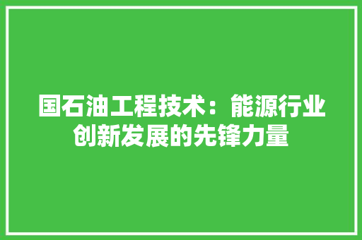 国石油工程技术：能源行业创新发展的先锋力量 现代风格装饰