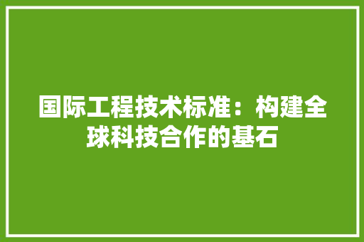 国际工程技术标准：构建全球科技合作的基石 现代风格装饰