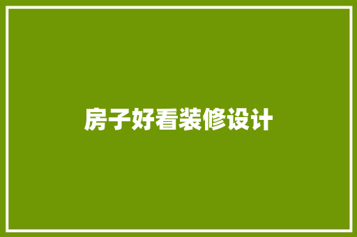 房子好看装修设计
