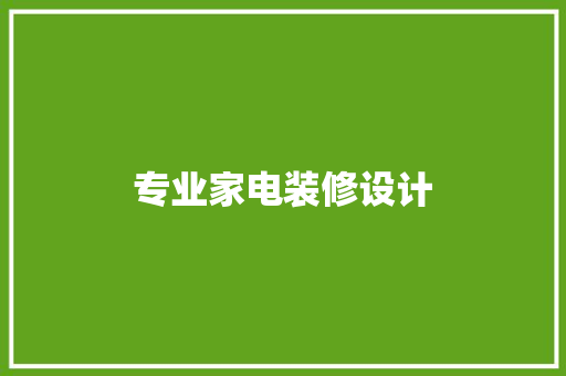 专业家电装修设计