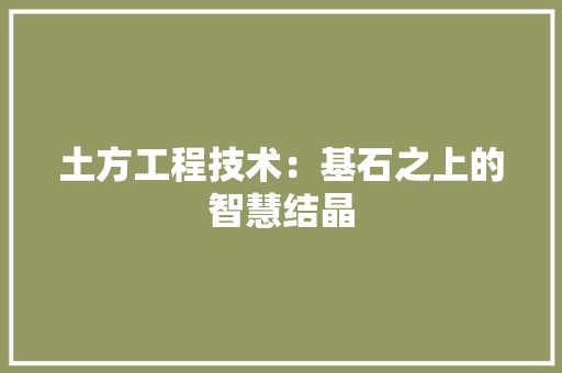 土方工程技术：基石之上的智慧结晶 现代风格装饰