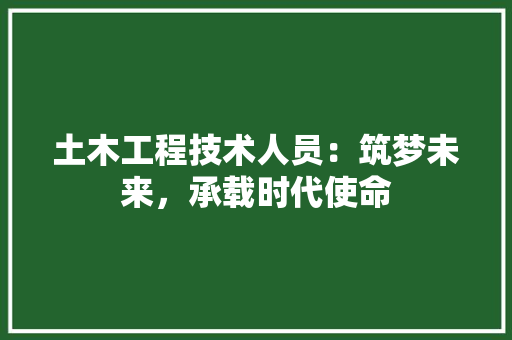 土木工程技术人员：筑梦未来，承载时代使命 现代风格装饰