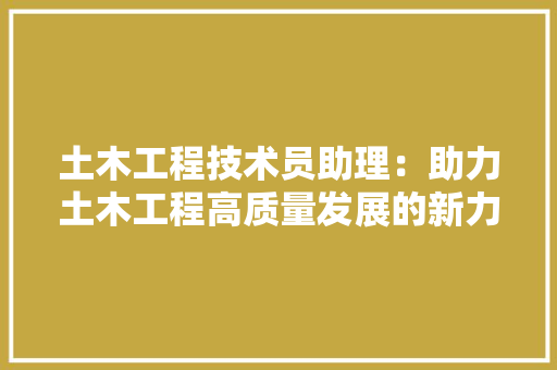 土木工程技术员助理：助力土木工程高质量发展的新力量 现代风格装饰