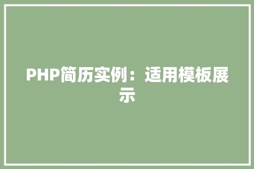 PHP简历实例：适用模板展示