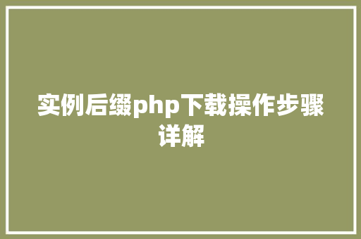 实例后缀php下载操作步骤详解 软装设计