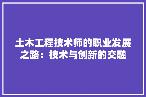 土木工程技术师的职业发展之路：技术与创新的交融 现代风格装饰