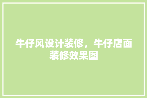 牛仔风设计装修，牛仔店面装修效果图
