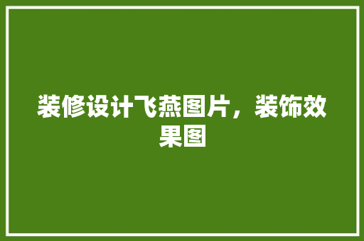 装修设计飞燕图片，装饰效果图