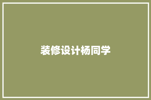 装修设计杨同学