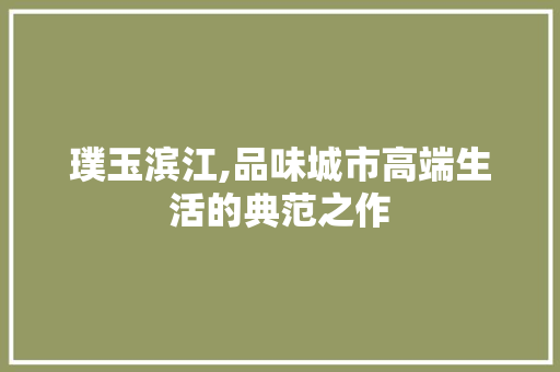 璞玉滨江,品味城市高端生活的典范之作 地板材料