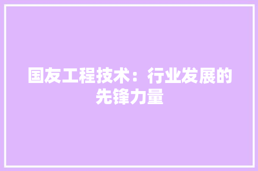 国友工程技术：行业发展的先锋力量 现代风格装饰