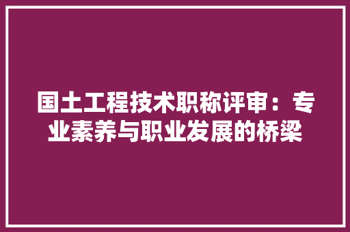 国土工程技术职称评审:专业素养与职业发展的桥梁 现代风格装饰 国土工程技术职称评审:专业素养与职业发展的桥梁 现代风格装饰