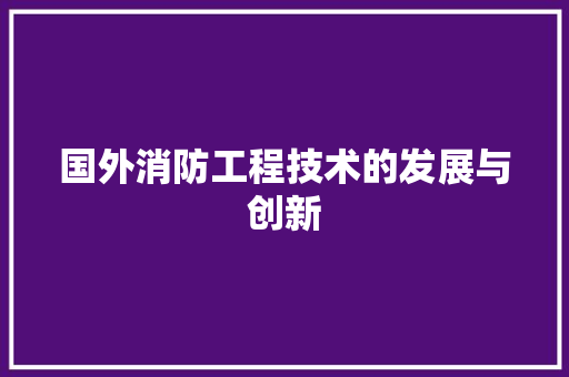 国外消防工程技术的发展与创新 现代风格装饰