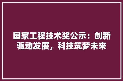 国家工程技术奖公示：创新驱动发展，科技筑梦未来 现代风格装饰