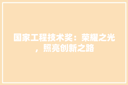 国家工程技术奖：荣耀之光，照亮创新之路 现代风格装饰