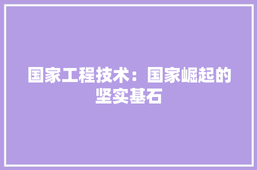 国家工程技术：国家崛起的坚实基石 现代风格装饰