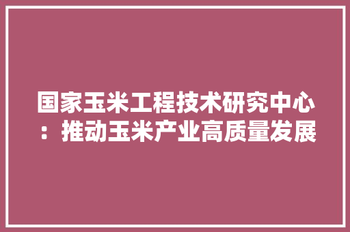 国家玉米工程技术研究中心：推动玉米产业高质量发展的核心引擎 现代风格装饰