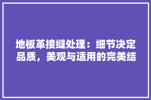 地板革接缝处理：细节决定品质，美观与适用的完美结合