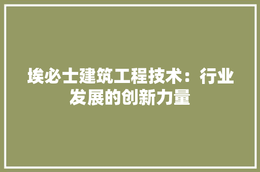 埃必士建筑工程技术：行业发展的创新力量 现代风格装饰