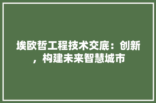 埃欧哲工程技术交底：创新，构建未来智慧城市 现代风格装饰