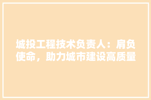 城投工程技术负责人：肩负使命，助力城市建设高质量发展 现代风格装饰