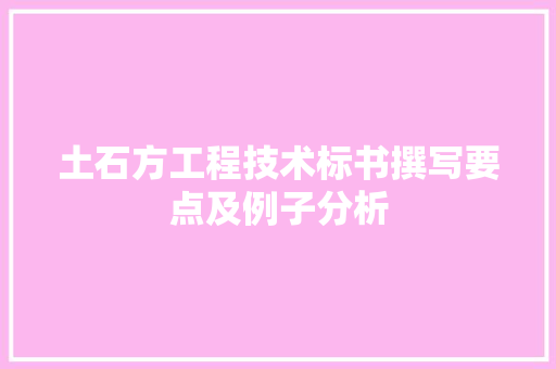 土石方工程技术标书撰写要点及例子分析 现代风格装饰