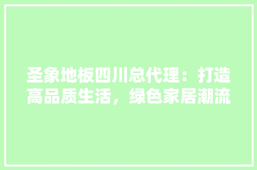 圣象地板四川总代理：打造高品质生活，绿色家居潮流 现代风格装饰
