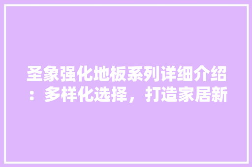 圣象强化地板系列详细介绍：多样化选择，打造家居新风尚 现代风格装饰