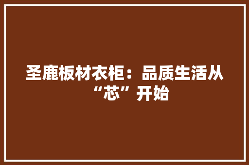 圣鹿板材衣柜：品质生活从“芯”开始 现代风格装饰