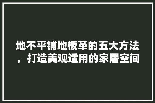 地不平铺地板革的五大方法，打造美观适用的家居空间 现代风格装饰