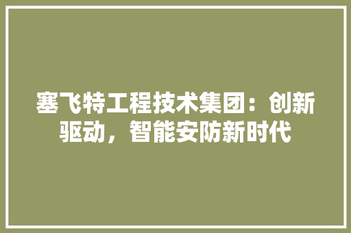 塞飞特工程技术集团：创新驱动，智能安防新时代