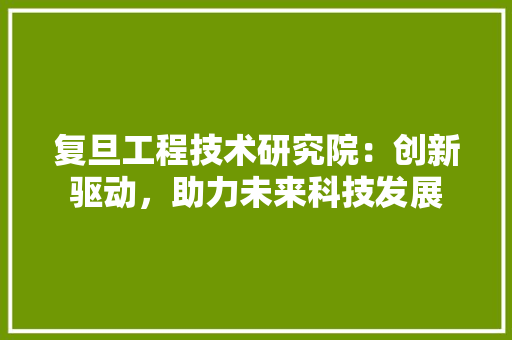 复旦工程技术研究院：创新驱动，助力未来科技发展 现代风格装饰