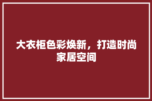 大衣柜色彩焕新，打造时尚家居空间 现代风格装饰
