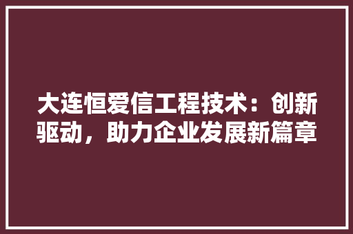 大连恒爱信工程技术：创新驱动，助力企业发展新篇章 现代风格装饰
