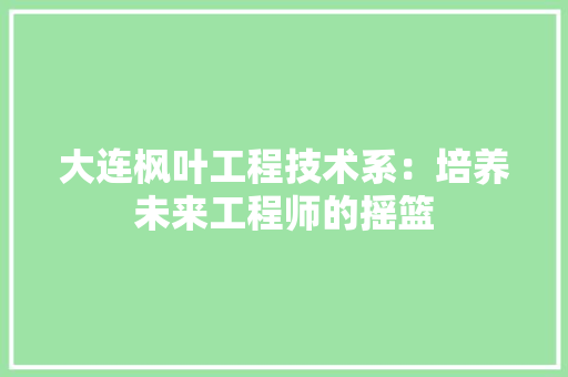 大连枫叶工程技术系：培养未来工程师的摇篮 现代风格装饰