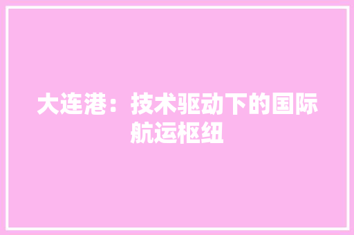 大连港：技术驱动下的国际航运枢纽 现代风格装饰