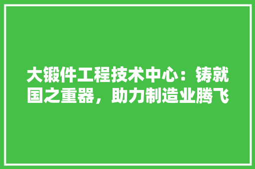 大锻件工程技术中心：铸就国之重器，助力制造业腾飞 现代风格装饰