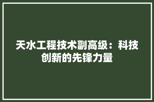 天水工程技术副高级：科技创新的先锋力量 现代风格装饰