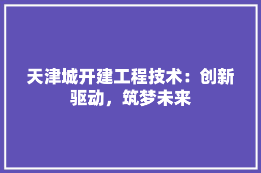 天津城开建工程技术：创新驱动，筑梦未来 现代风格装饰