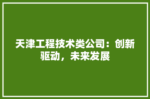 天津工程技术类公司：创新驱动，未来发展 现代风格装饰